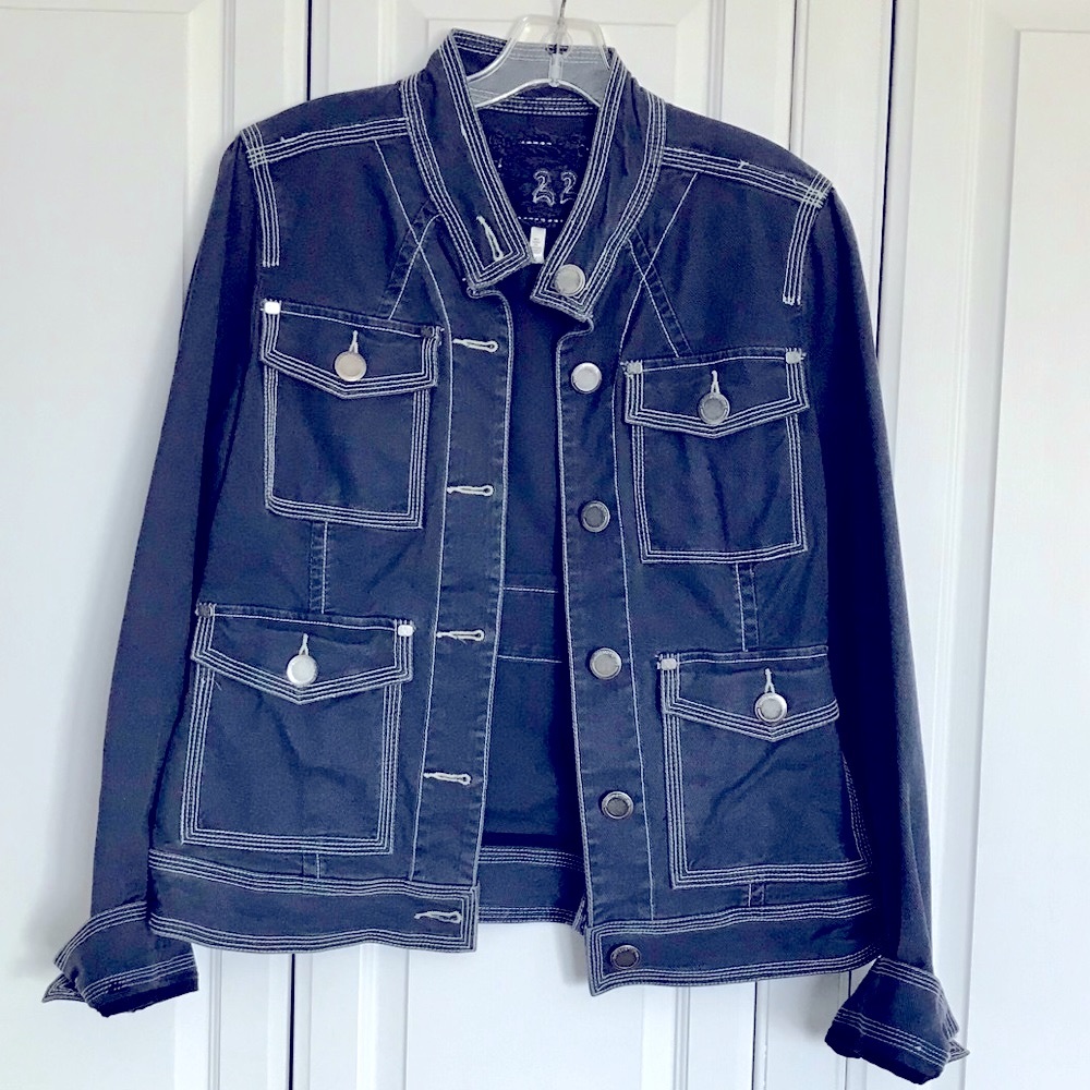 Navy jacket with fun stitching details - Picture 2 of 9